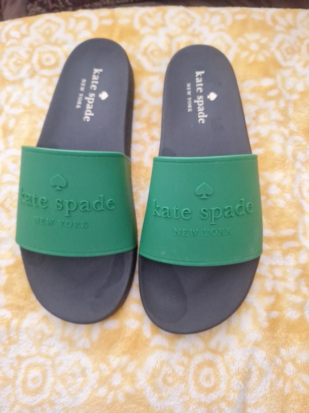 kate spade New York Green & Navy Slide Sandals - Picture 2 of 3